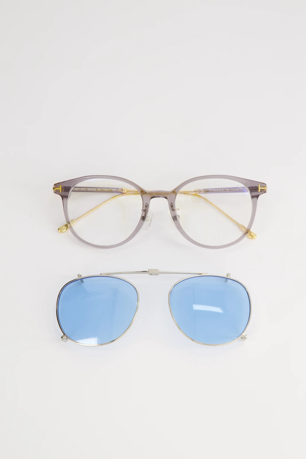 Lentes de Armazón Tom Ford FT5644 Doble Montura Transparent Grey